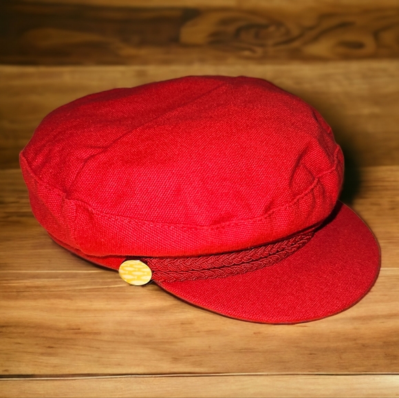 Zara 56cm red sports cap canvas / denim bought but never worn - Picture 3 of 11